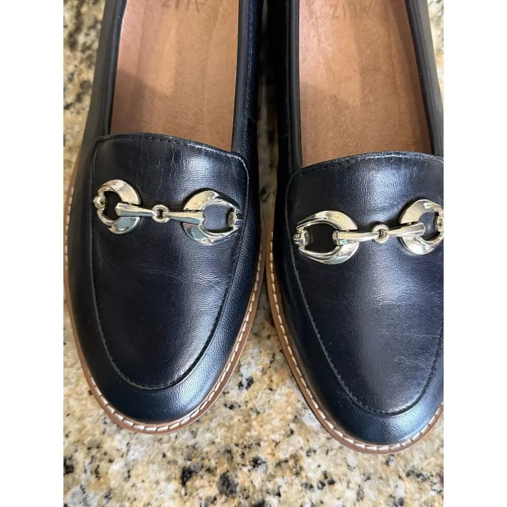 Naturalizer Womens Adiline Bit Leather Black Loafers Shoes 8 W New w/o Box